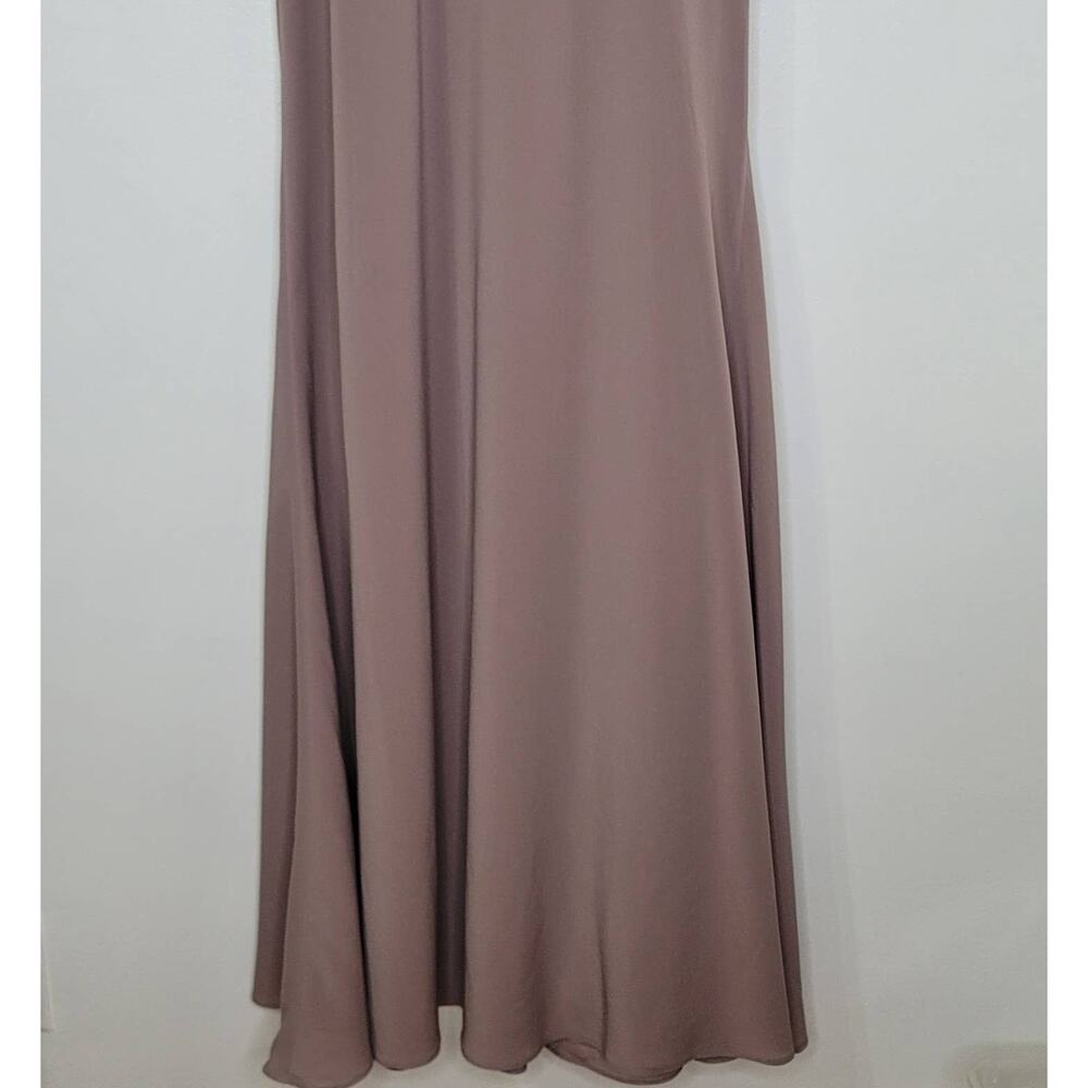 Jenny Yoo Dani Gown 4 Purple Fig Long V-Neck Cut Out Chiffon Bridesmaid Wedding - Picture 5 of 10